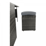Set de gradina din 3 piese, rattan, gri, AUREK