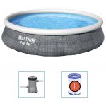 Bestway Set piscina gonflabila Fast Set, cu pompa, 396 x 84 cm