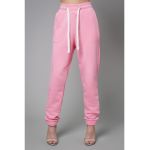 Pantaloni sport din amestec de bumbac cu talie inalta