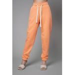 Pantaloni sport din amestec de bumbac cu talie inalta