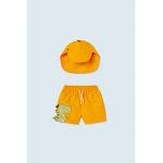 Set de palerie si pantaloni scurti de plaja cu imprimeu - 2 piese