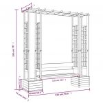 Pergola de gradina cu banca si jardiniera lemn masiv pin tratat