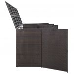 Magazie de pubele cvadrupla, maro, 305 x 78 x 120 cm, poliratan