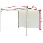 Pergola din otel cu acoperis rabatabil, 300 x 300 cm, alb crem