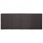 Magazie de pubele cvadrupla, maro, 305 x 78 x 120 cm, poliratan