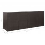 Magazie de pubele cvadrupla, maro, 305 x 78 x 120 cm, poliratan