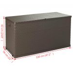 Cutie de depozitare pentru gradina maro 120x56x63 cm PP ratan