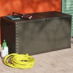 Cutie de depozitare pentru gradina maro 120x56x63 cm PP ratan