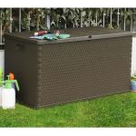 Cutie de depozitare pentru gradina maro 120x56x63 cm PP ratan