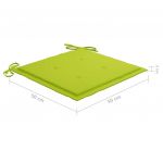 Scaune de gradina cu perne verde deschis 2 buc. lemn masiv tec, verde