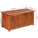Lada de depozitare gradina, 117 x 50 x 58 cm, lemn masiv de acacia