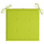 Scaune de gradina cu perne verde deschis 2 buc. lemn masiv tec, verde