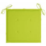 Scaune bucatarie cu perne verde aprins, 4 buc., lemn masiv tec, verde