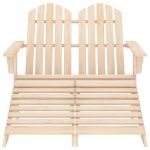 Scaun gradina Adirondack cu 2 locuri & otoman alb