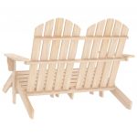 Scaun gradina Adirondack cu 2 locuri & otoman alb