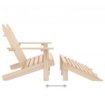 Scaun gradina Adirondack cu 2 locuri & otoman alb