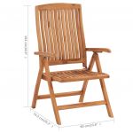 Scaune de gradina rabatabile cu perne, 6 buc., lemn masiv tec, taupe