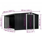Sopron de gradina cu usi glisante, 329,5 x 259 x 178 cm, otel