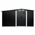 Sopron de gradina cu usi glisante, 329,5 x 259 x 178 cm, otel