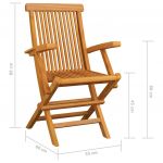 Scaune gradina cu perne albastru regal, 3 buc., lemn masiv tec, albastru