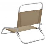 Scaune de plaja pliante, 2 buc., material textil, gri taupe