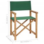 Scaun de regizor pliabil, verde, lemn masiv de tec, verde