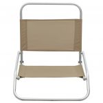 Scaune de plaja pliante, 2 buc., material textil, gri taupe