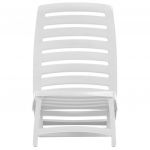 Scaun de plaja pliant, 4 buc., alb, plastic