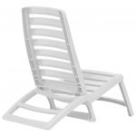 Scaun de plaja pliant, 4 buc., alb, plastic