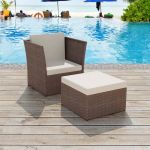 Scaun de gradina cu taburet