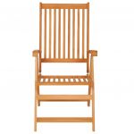 Scaune gradina cu perne, rosu model carouri, lemn masiv tec, multicolor