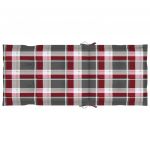 Scaune de gradina cu perne rosu carouri, 4 buc., lemn masiv tec, multicolor