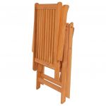 Scaune gradina cu perne, rosu model carouri, lemn masiv tec, multicolor