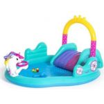 Piscina copii, cu tobogan si stropitoare, Bestway, Unicorn ,dimensiune 274 x 198 x 137 cm
