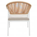 Set de mobilier de gradina din ratan, 4 piese, alb/bej, PALNY