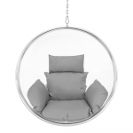 Scaun suspendat, transparent/argint/ gri, BUBBLE TIP 1