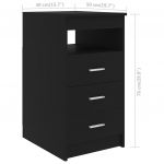 Dulap cu sertare negru 40x50x76 cm lemn compozit,