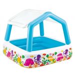 Piscina gonflabila pentru copii cu acoperis, 157x157x122 cm, Multicolor