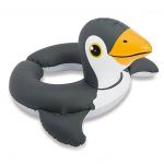 Colac inot, gonflabil, tip inel, cu animalut, pinguin, Intex, 69 cm