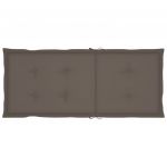 Scaune de gradina cu perne gri taupe, 2 buc., lemn masiv de tec-3062324