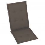 Scaune de gradina cu perne gri taupe, 2 buc., lemn masiv de tec-3062324