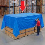 Prelata Impermeabila cu ochiuri metalice de prindere, dimensiune 3,0m x 4,0m, densitate 80g/m2, albastra