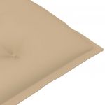 Scaun de gradina cu perna bej, lemn masiv de tec-3062364