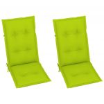 Scaun de gradina cu perna verde aprins, lemn masiv de tec