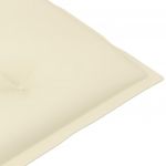 Scaun de gradina cu perna crem, lemn masiv de tec-3062363