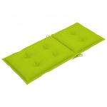 Scaun de gradina cu perna verde aprins, lemn masiv de tec