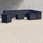 Set mobilier gradina paleti cu perne 12 piese lemn masiv pin