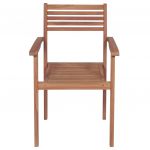 Scaune gradina, perne gri model carouri, 2 buc., lemn masiv tec
