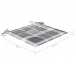 Scaune gradina, perne gri model carouri, 2 buc., lemn masiv tec