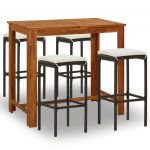 Set mobilier de bar de gradina cu perne